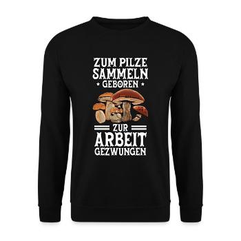 Pilzsammler Pilz Sucher - Unisex Pullover - Schwarz - Vorne - Alina (178cm) & Michal (187cm)