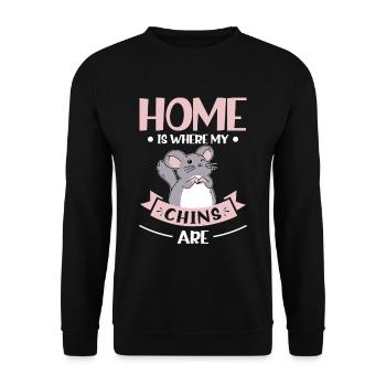 Chinchilla - Unisex Pullover - Schwarz - Vorne - Alina (178cm) & Michal (187cm)