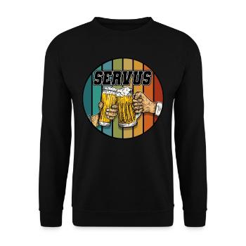 Servus - Unisex Pullover - Schwarz - Vorne - Alina (178cm) & Michal (187cm)