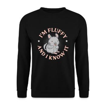 Fluffy chinchilla - Unisex Sweatshirt - black - Front - Alina (178cm) & Michal (187cm)