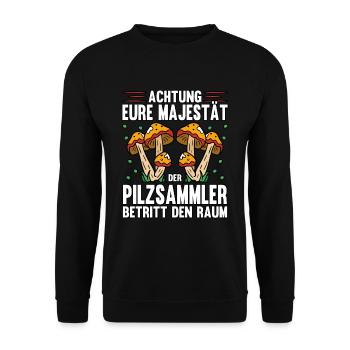 Pilzsammler Pilz Sucher - Unisex Pullover - Schwarz - Vorne - Alina (178cm) & Michal (187cm)