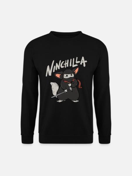 Ninchilla Ninja Chinchilla - Unisex Pullover - Schwarz
