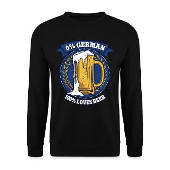 0% German 100% Loves Beer Volksfest - Unisex Sweatshirt - black - Front - Alina (178cm) & Michal (187cm)