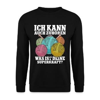Häkeln - Unisex Pullover - Schwarz - Vorne - Alina (178cm) & Michal (187cm)