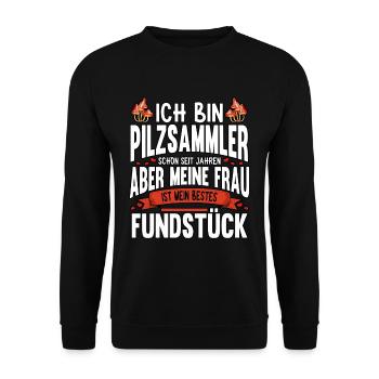 Pilzsammler Pilz Sucher - Unisex Pullover - Schwarz - Vorne - Alina (178cm) & Michal (187cm)