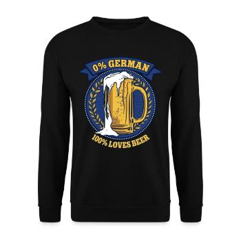 0% German 100% Loves Beer Volksfest - Unisex Sweatshirt - black - Front - Alina (178cm) & Michal (187cm)