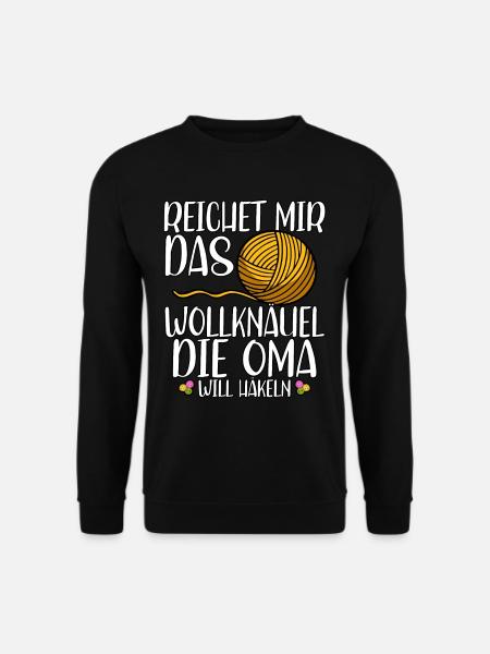 Häkeln Oma - Unisex Pullover - Schwarz
