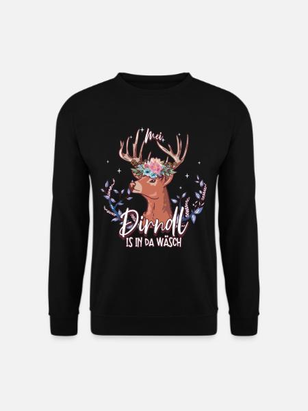 Mei Dirndl Is In Da Wäsch - Unisex Pullover - Schwarz