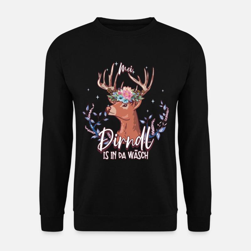 Mei Dirndl Is In Da Wäsch - Unisex Pullover - Schwarz