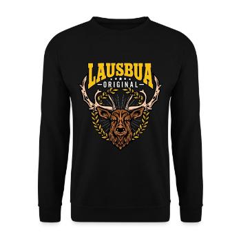 Lausbua - Unisex Pullover - Schwarz - Vorne - Alina (178cm) & Michal (187cm)