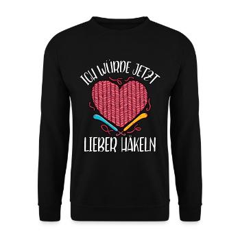 Häkeln - Unisex Pullover - Schwarz - Vorne - Alina (178cm) & Michal (187cm)