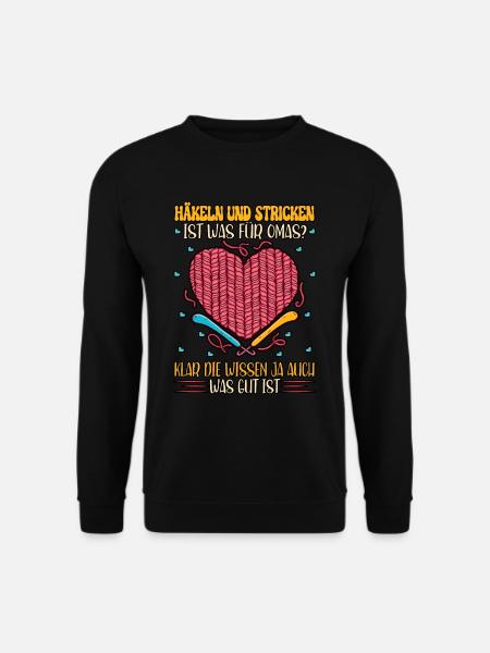 Häkeln Oma - Unisex Pullover - Schwarz