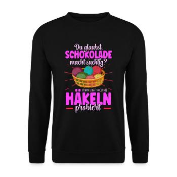 Häkeln - Unisex Pullover - Schwarz - Vorne - Alina (178cm) & Michal (187cm)