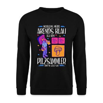 Pilzsammler Pilz Sucher - Unisex Pullover - Schwarz - Vorne - Alina (178cm) & Michal (187cm)
