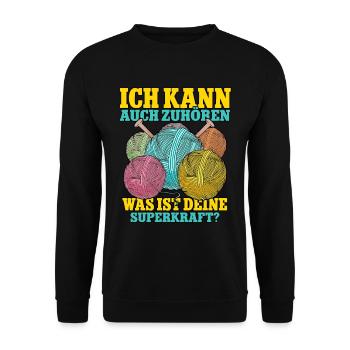Häkeln - Unisex Pullover - Schwarz - Vorne - Alina (178cm) & Michal (187cm)