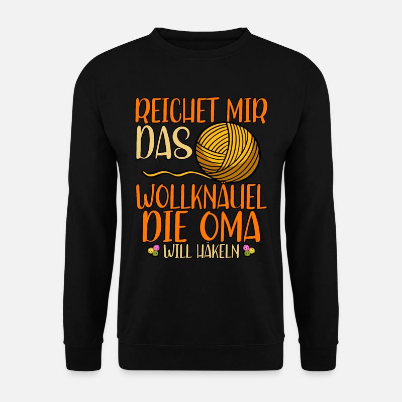 Häkeln Oma - Unisex Pullover - Schwarz