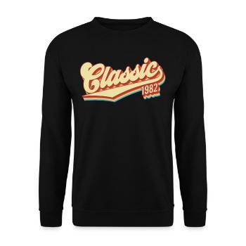 1982 Geburtstag - Unisex Pullover - Schwarz - Vorne - Alina (178cm) & Michal (187cm)