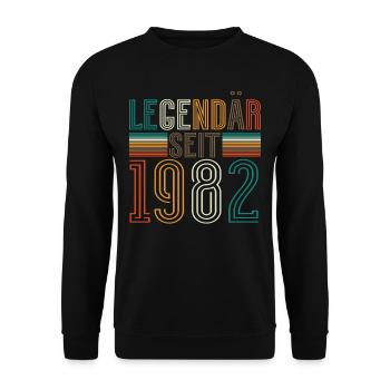 Legendär Seit 1982 Geburtstag - Unisex Pullover - Schwarz - Vorne - Alina (178cm) & Michal (187cm)
