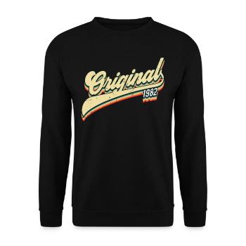 1982 Geburtstag - Unisex Pullover - Schwarz - Vorne - Alina (178cm) & Michal (187cm)
