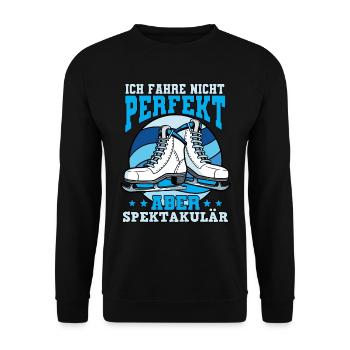 Eislaufen - Unisex Pullover - Schwarz - Vorne - Alina (178cm) & Michal (187cm)
