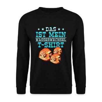 Das ist mein Wasserwechsel T-shirt Aquarianer - Unisex Pullover - Schwarz - Vorne - Alina (178cm) & Michal (187cm)