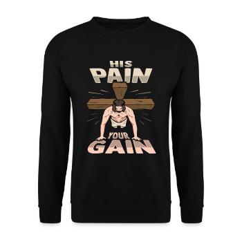 Jesus Fitness Training - Unisex Pullover - Schwarz - Vorne - Alina (178cm) & Michal (187cm)