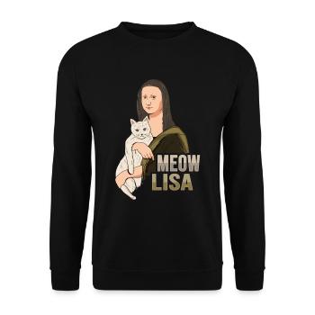 Mona Lisa Cat Art Lovers Cat Lovers - Sweat-shirt Unisexe - noir - Devant - Alina (178cm) & Michal (187cm)
