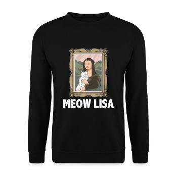 Mona Lisa Cat Art Lovers Cat Lovers - Sweat-shirt Unisexe - noir - Devant - Alina (178cm) & Michal (187cm)
