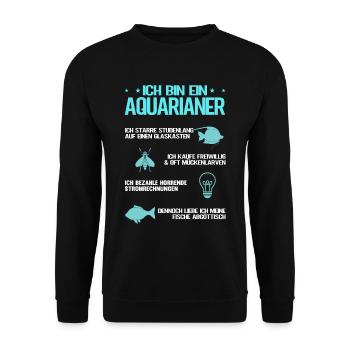 Ich bin ein Aquarianer - Unisex Pullover - Schwarz - Vorne - Alina (178cm) & Michal (187cm)