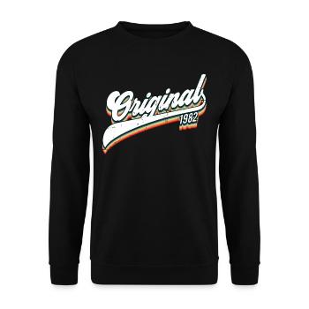 1982 Geburtstag - Unisex Pullover - Schwarz - Vorne - Alina (178cm) & Michal (187cm)