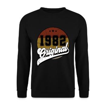 1982 Geburtstag - Unisex Pullover - Schwarz - Vorne - Alina (178cm) & Michal (187cm)