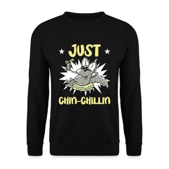 Just Chin Chillin Design for a Chinchilla - Unisex Sweatshirt - black - Front - Alina (178cm) & Michal (187cm)