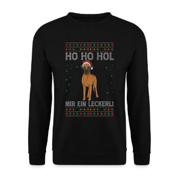 Deutsche Dogge Weihnachten - Unisex Pullover - Schwarz - Vorne - Alina (178cm) & Michal (187cm)