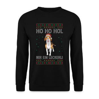 Beagle Weihnachten - Unisex Pullover - Schwarz - Vorne - Alina (178cm) & Michal (187cm)