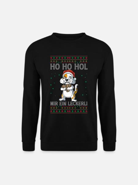 Hund Weihnachten - Unisex Pullover - Schwarz