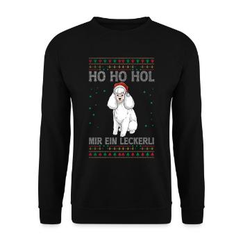 Pudel Weihnachten - Unisex Pullover - Schwarz - Vorne - Alina (178cm) & Michal (187cm)