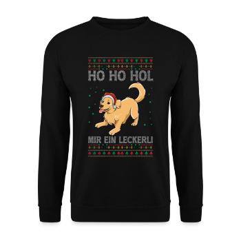 Golden Retriever Weihnachten - Unisex Pullover - Schwarz - Vorne - Alina (178cm) & Michal (187cm)