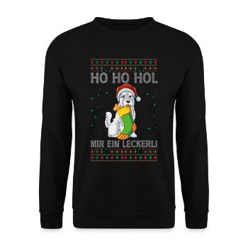 Yorkshire Terrier Weihnachten - Unisex Pullover - Schwarz - Vorne - Alina (178cm) & Michal (187cm)
