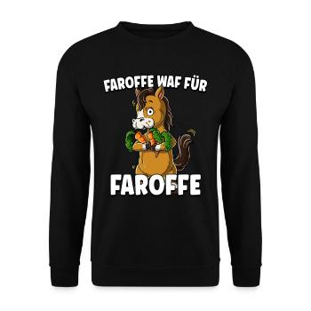 Pferd Karotte - Unisex Pullover - Schwarz - Vorne - Alina (178cm) & Michal (187cm)