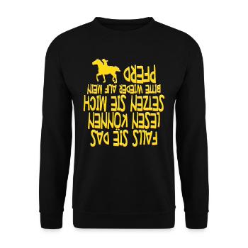 Pferde - Unisex Pullover - Schwarz - Vorne - Alina (178cm) & Michal (187cm)