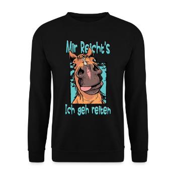 Mir Reichts Ich Geh Reiten Pferde - Unisex Pullover - Schwarz - Vorne - Alina (178cm) & Michal (187cm)