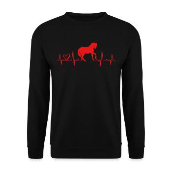 Chevaux - Sweat-shirt Unisexe - noir - Devant - Alina (178cm) & Michal (187cm)