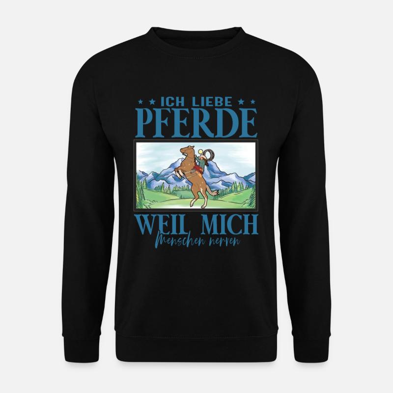 Ich liebe Pferde - Unisex Pullover - Schwarz