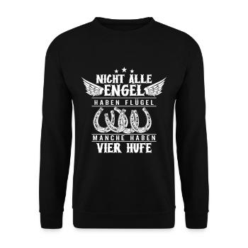 Pferde - Unisex Pullover - Schwarz - Vorne - Alina (178cm) & Michal (187cm)