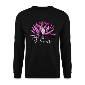 Yoga Namaste - Unisex Pullover - Schwarz - Vorne - Alina (178cm) & Michal (187cm)