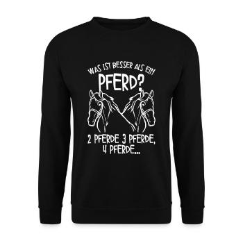Pferde - Unisex Pullover - Schwarz - Vorne - Alina (178cm) & Michal (187cm)