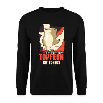 Töpfern - Unisex Pullover - Schwarz - Vorne - Alina (178cm) & Michal (187cm)
