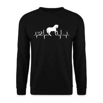 Pferde - Unisex Pullover - Schwarz - Vorne - Alina (178cm) & Michal (187cm)