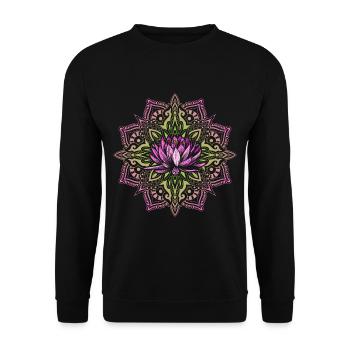 Yoga Mandala - Unisex Pullover - Schwarz - Vorne - Alina (178cm) & Michal (187cm)