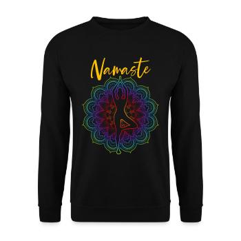 Yoga Namaste - Unisex Pullover - Schwarz - Vorne - Alina (178cm) & Michal (187cm)